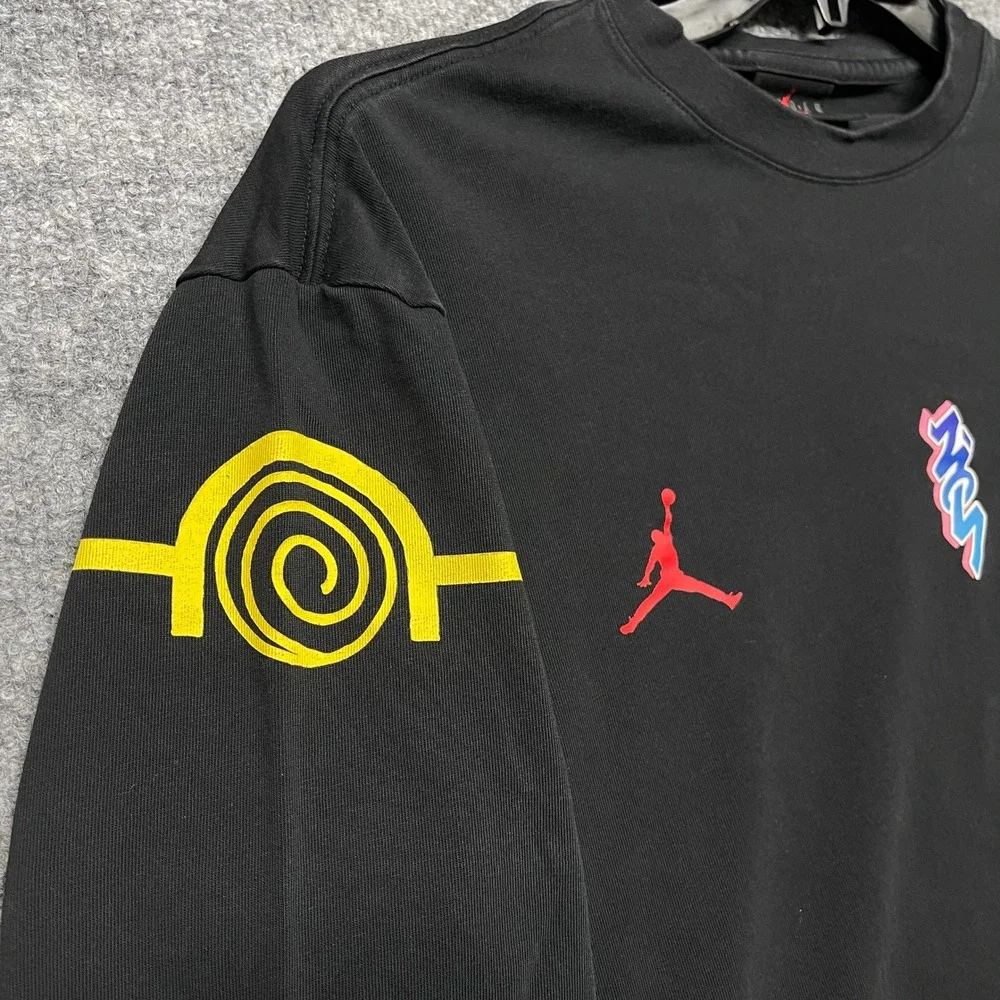 Jordan x Naruto Shippuden Zion Shirt Mens Large Black Kyuubi Long Sleeve DO6597